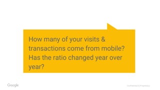 Confidential & Proprietary
How many of your visits &
transactions come from mobile?
Has the ratio changed year over
year?
 