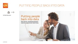 © GfK 2016
GfK Media Measurement
PUTTING PEOPLE BACK INTO DATA
Putting people
back into data
How Time Inc. and GfK partnered to
maximize programmatic advertising
 