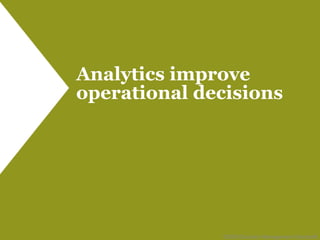Analytics improve operational decisions©2009 Decision Management Solutions9