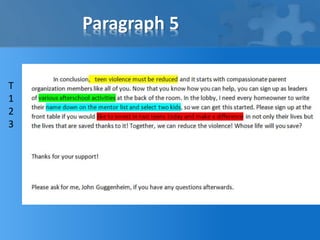 Paragraph 5 
T 
1 
2 
3 
 