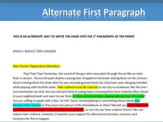 Alternate First Paragraph 
 