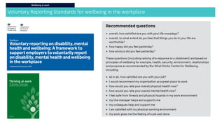 Voluntary Reporting Standards for wellbeing in the workplace
Wellbeing at work
 
