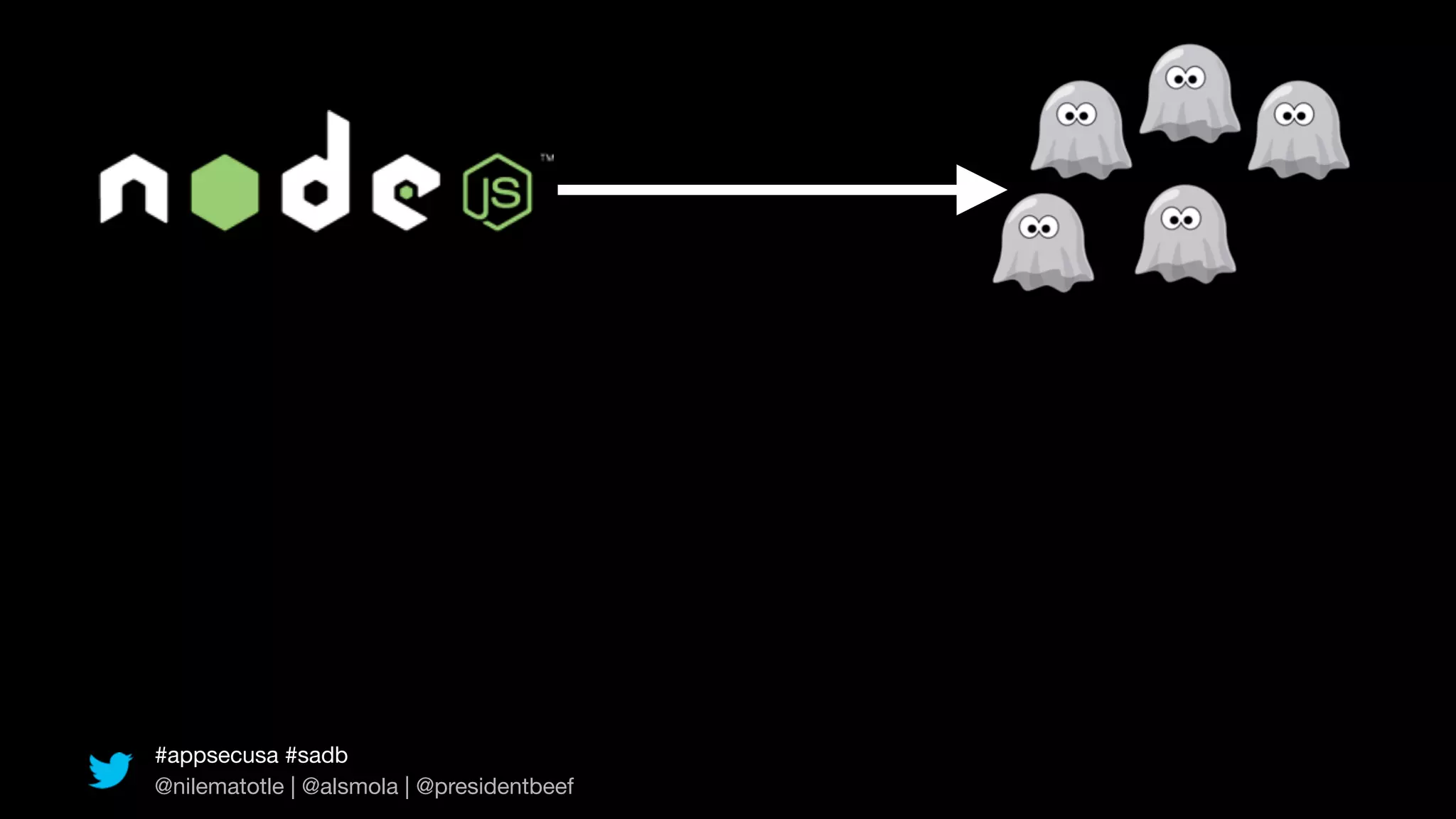 #appsecusa #sadb
@nilematotle | @alsmola | @presidentbeef
 