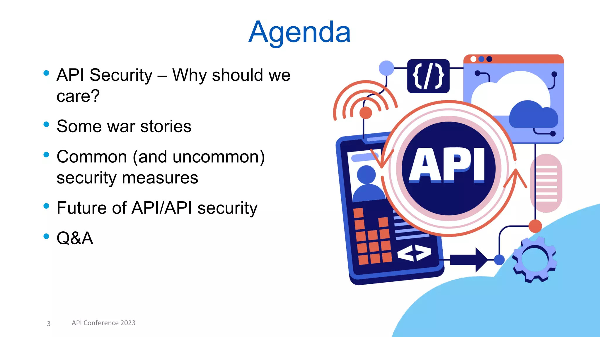 • API Security – Why should we
care?
• Some war stories
• Common (and uncommon)
security measures
• Future of API/API security
• Q&A
Agenda
3 API Conference 2023
 