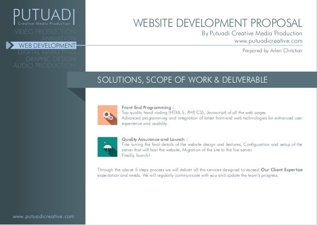 putuadi creative web development proposal proposal front page design