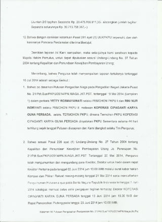 Putusan pengesahan perdamaian