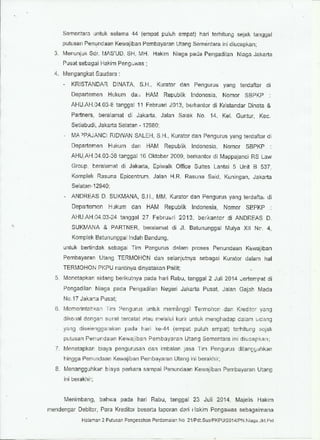 Putusan pengesahan perdamaian