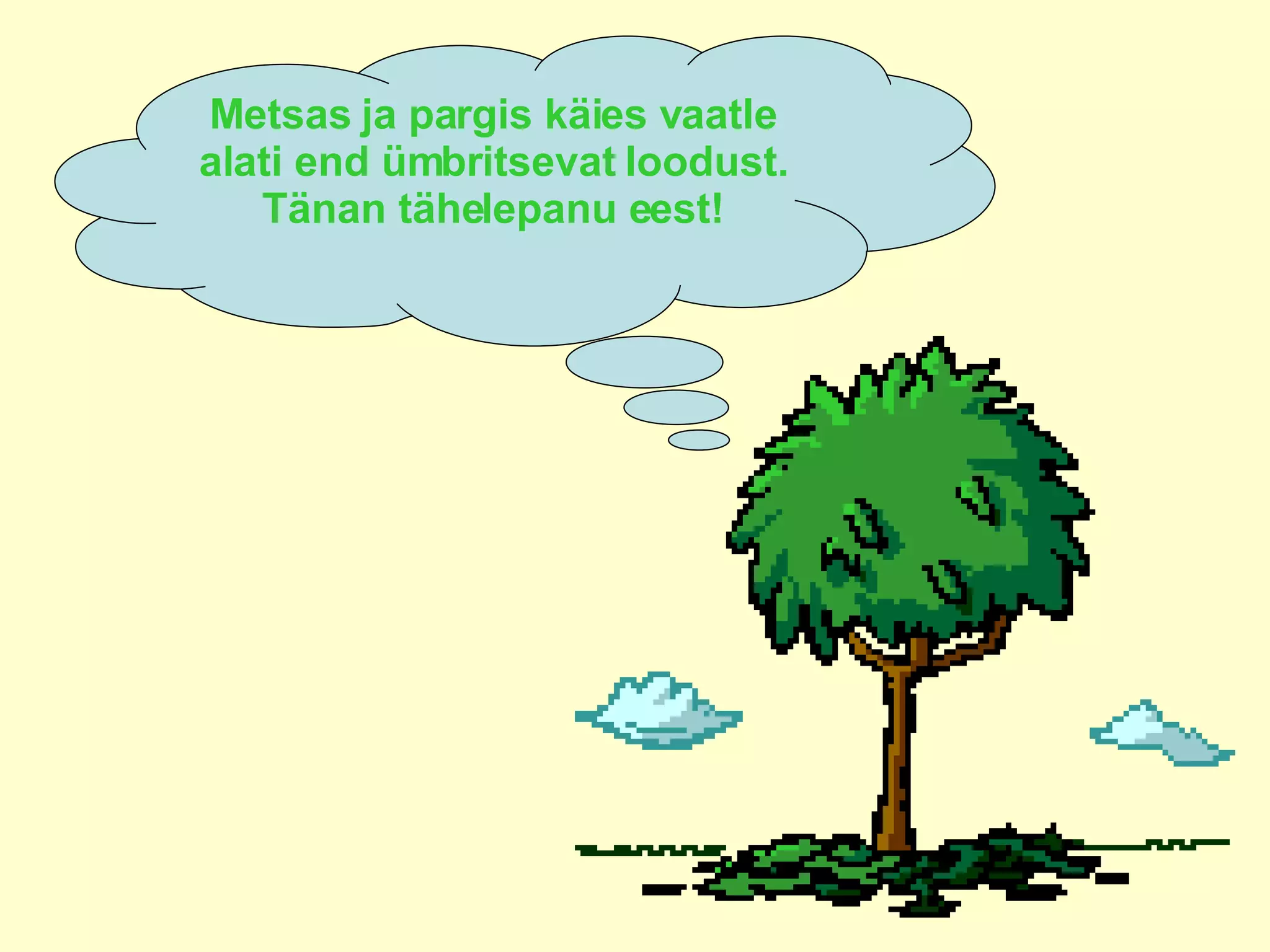 Metsas ja pargis käies vaatle alati end ümbritsevat loodust. Tänan tähelepanu eest! 