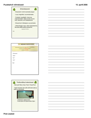 Puutetahvli võimalused