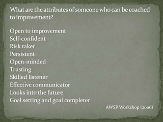 “Most successful pros have mentors, coaches, and others who motivate, activate, and inspire them to great performances.”Bobby McGree (2001)Olympic running coach