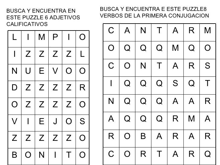 Resultado de imagen para PUZZLE DE ESPAÑOL PARA SEGUNDO GRADO