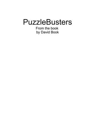 PuzzleBusters From the book  by David Book 