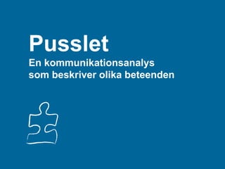 Pusslet En kommunikationsanalys  som beskriver olika beteenden 
