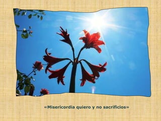 «Misericordia quiero y no sacrificios»
 