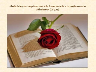 «Toda la ley se cumple en una sola frase: amarás a tu prójimo como
a ti mismo» (Ga 5, 14)
 