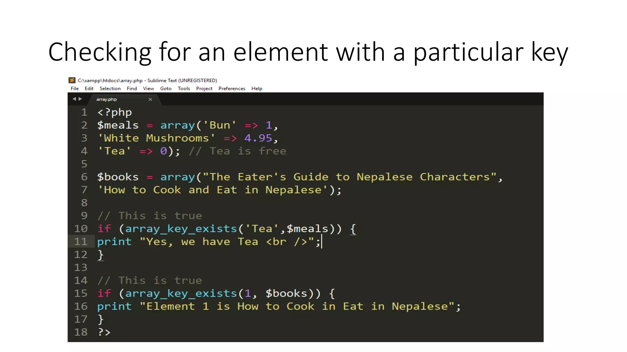 Checking for an element with a particular key
 