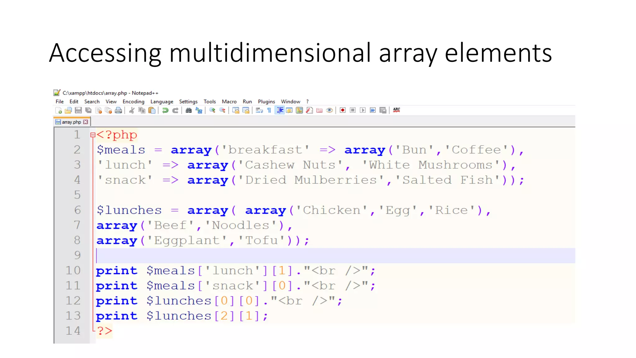 Accessing multidimensional array elements
 