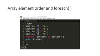 Array element order and foreach( )
 