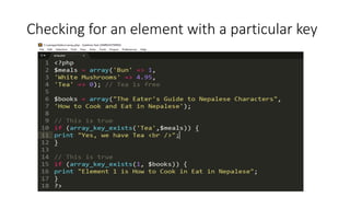 Checking for an element with a particular key
 