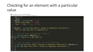 Checking for an element with a particular
value
 
