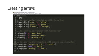 Creating arrays
 