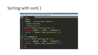 Sorting with sort( )
 