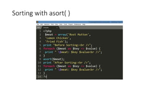 Sorting with asort( )
 