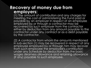 Recovery of money due from employers:(1) The amount of contribution and any charges for meeting the cost of administering ...