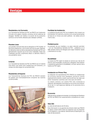 Resistencia Química
     Los resultados de su comportamiento se basan en inmersiones cortas en los compuestos descritos no diluídos. Esta información
     debe tomarse como una guía.

                                                        RESISTENCIA A LA CORROSION
                               E = Excelente   B = Buena      R = Regular      NR = No Recomendable       I = Información no Comprobada

      Descripción                    23 C O
                                               60 C O
                                                           Descripción                    23 C O
                                                                                                      60OC       Descripción                  23OC   60OC
      Aceite de Algodón               E         E          Acido Gálico                    E          E          Anilina                      NR     NR
      Aceite de Risino                E         E          Acido Glicólico                 E          E          Antraquinona                 E      I
      Aceite de Linaza                E         E          Acido Hipocloroso               E          E          Benceno                      NR     NR
      Aceite de Lubricantes           E         E          Acido Láctico 25%               E          E          Benzoato de Sodio            B      R
      Aceites Minerales               E         B          Acido Láurico                   E          E          Bicarbonato de Potasio       E      E
      Aceites y Grasas                E         B          Acido Linoleico                 E          E          Bicarbonato de Sodio         E      E
      Acetaldehído                    NR        NR         Acido Maléico                   E          E          Bicromato de Potasio         E      E
      Acetato de Amilo                NR        NR         Acido Málico                    E          E          Bifluoruro de Amonio         E      E
      Acetato de Butilo               NR        NR         Acido Metusulfónico             E          E          Bisulfato de Calcio          E      E
      Acetato de Etilo                NR        NR         Acido Nicotínico                E          NR         Bisulfato de Sodio           E      E
      Acetato de Plomo                E         E          Acido Nítrico 10%               NR         NR         Blanqueador 12.5%            B      R
      Acetato de Sodio                E         E          Acido Nítrico 68%               NR         NR         Borato de Potasio            E      E
      Acetato de Vinilo               NR        NR         Acido Oléico                    E          E          Borax                        E      B
      Acetileno                       I         I          Acido Oxálico                   E          E          Bromato de Potasio           E      E
      Acetona                         NR        NR         Acido Palmítico 10%             E          E          Bromo (Líquido)              NR     NR
      Acido Acético 80%               B         NR         Acido Palmítico 70%             NR         NR         Bromuro de Etileno           NR     NR
      Acido Acético 20%               E         NR         Acido Peracético 40%            NR         NR         Bromuro de Potasio           E      B
      Acido Adípico                   E         E          Acido Perclórico 10%            E          E          Bromuro de Sodio             I      I
      Acido Antraquinosulfónico       I         I          Acido Perclórico 70%            NR         NR         Butadieno                    R      NR
      Acido Artisulfónico             R         NR         Acido Pícrico                   NR         NR         Butano                       I      I
      Acido Arsénico                  E         B          Acido Selénico                  I          I          Butanodiol                   I      I
      Acido Bencesulfónico 10%        E         E          Acido Silícico                  E          E          Butil Fenol                  B      NR
      Acido Benzóico                  E         E          Acido Sulfuroso                 E          E          Butileno                     E      I
      Acido Bórico                    E         E          Acido Sulfúrico 10%             E          E          Carbonato de Amonio          E      E
      Acido Bromhídrico 20%           E         E          Acido Sulfúrico 75%             E          E          Carbonato de Bario           E      E
      Acido Brómico                   E         E          Acido Sulfúrico 90%             NR         NR         Carbonato de Calcio          E      E
      Acido Butírico                  R         NR         Acido Sulfúrico 98%             NR         NR         Carbonato de Magnesio        E      E
      Acido Carbónico                 E         E          Acido Tánico                    E          E          Carbonato de Potasio         B      B
      Acido Cianhídrico               E         E          Acido Tartárico                 E          E          Carbonato de Sodio (S Asn)   E      E
      Acido Cítrico                   E         E          Acidos Grasos                   E          E          Celulosa                     R      NR
      Acido Clorhídrico 20%           I         I          Acrilato de Etilo               NR         NR         Cianuro de Cobre             E      E
      Acido Clorhídrico 50%           E         E          Agua de Bromo                   R          NR         Cianuro de Plata             E      E
      Acido Clorhídrico 80%           E         E          Agua de Mar                     E          E          Cianuro de Potasio           E      E
      Acido Cloracético 10%           B         R          Agua Potable                    E          E          Cianuro de Sodio             E      E
      Acido Clorosulfónico            E         I          Agua Regia                      R          NR         Cianuro de Mercurio          B      B
      Acido Cresílico 99%             B         NR         Alcohol Alílico 96%             NR         NR         Ciclohexano                  NR     NR
      Acido Crómico 10%               E         E          Alcohol Amílico                 R          NR         Ciclohexanol                 NR     NR
      Acido Crómico 30%               E         NR         Alcohol Butílico                B          NR         Clorato de Calcio            E      E
      Acido Crómico 50%               B         NR         Alcohol Etílico                 E          E          Clorato de Sodio             I      I
      Acido Diclocólico               E         E          Alcohol Metílico                E          E          Cloro (Acuoso) Z             E      NR
      Acido Esteárico                 B         B          Alcohol Propargílico            I          NR         Cloro (Húmedo)               E      R
      Acido Fluorhídrico 10%          E         NR         Alcohol Propílico               B          NR         Cloro (Seco)                 E      NR
      Acido Fluorhídrico 50%          E         NR         Amoniaco (Gas-seco)             E          E          Clorobenceno                 NR     NR
      Acido Fórmico                   E         NR         Amoniaco (Cloruro de amonio)    E          NR         Cloroformo                   NR     NR
      Acido Fosfórico 25-85%          E         E          Anhídrido Acético               NR         NR         Cloruro de Alilo             NR     NR
28
 