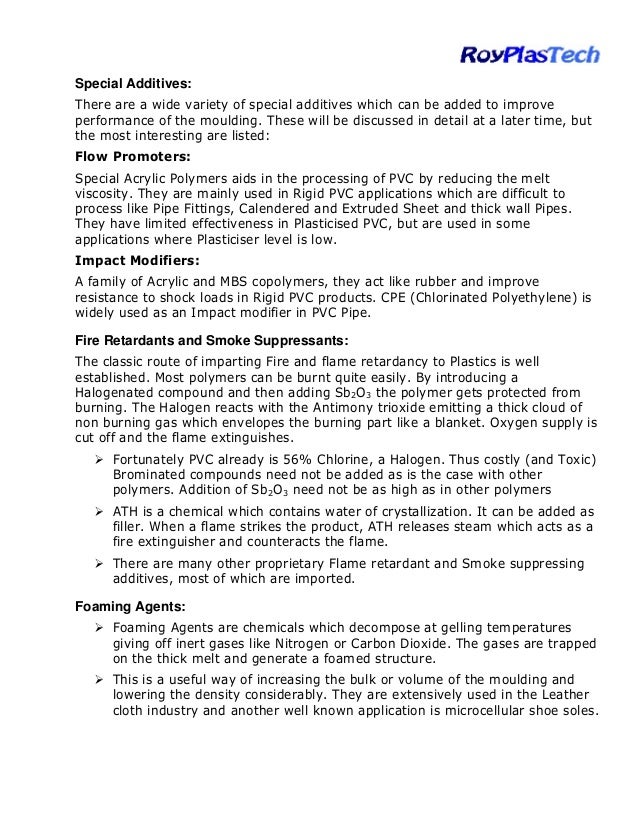 Pvc compounding ingredients, The essential Ingredients