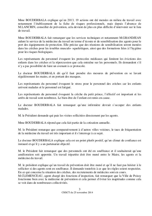 Proces Verbal Du Chsct Du 25 Novembre 2015