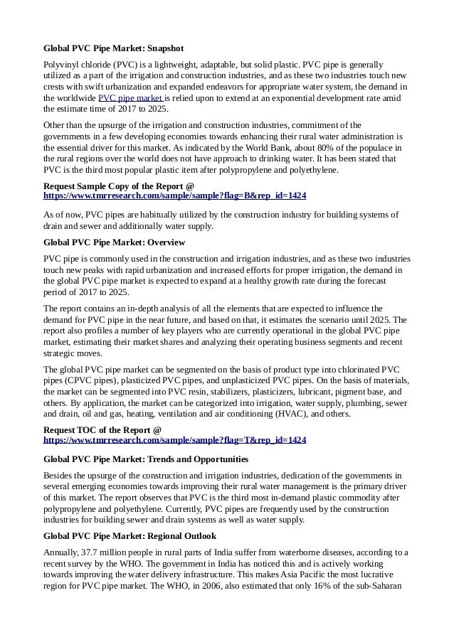 PVC Pipe Market Listing Global Transformation Challenges 2025