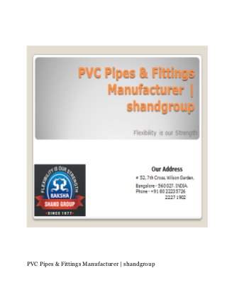 PVC Pipes & Fittings Manufacturer | shandgroup  