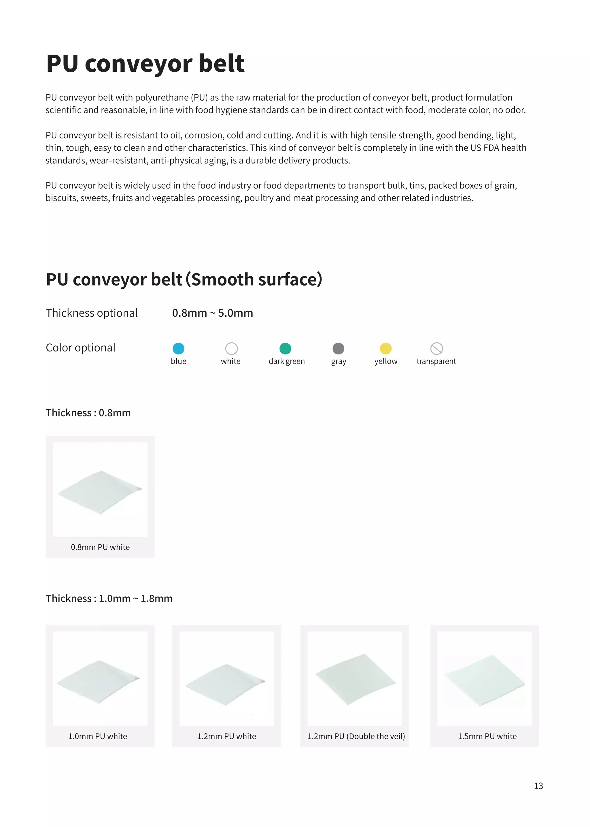 PVC and PU conveyor belt catalog | PDF