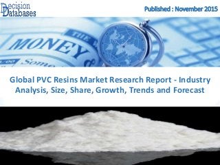 Published : November 2015
Global PVC Resins Market Research Report - Industry
Analysis, Size, Share, Growth, Trends and Forecast
 