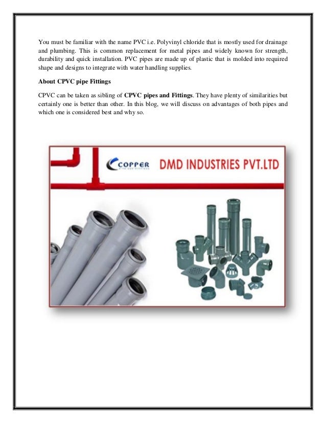 PVC vs. CPVC Which One is Best and Why.?