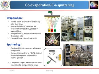 11/2/2023 Vivek Garg 43
Co-evaporation/Co-sputtering
 