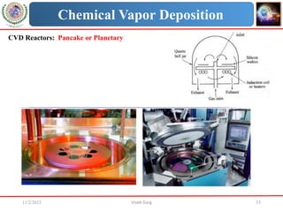 11/2/2023 Vivek Garg 53
Chemical Vapor Deposition
CVD Reactors: Pancake or Planetary
 