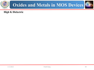 11/2/2023 Vivek Garg 80
Oxides and Metals in MOS Devices
High K Dielectric
 
