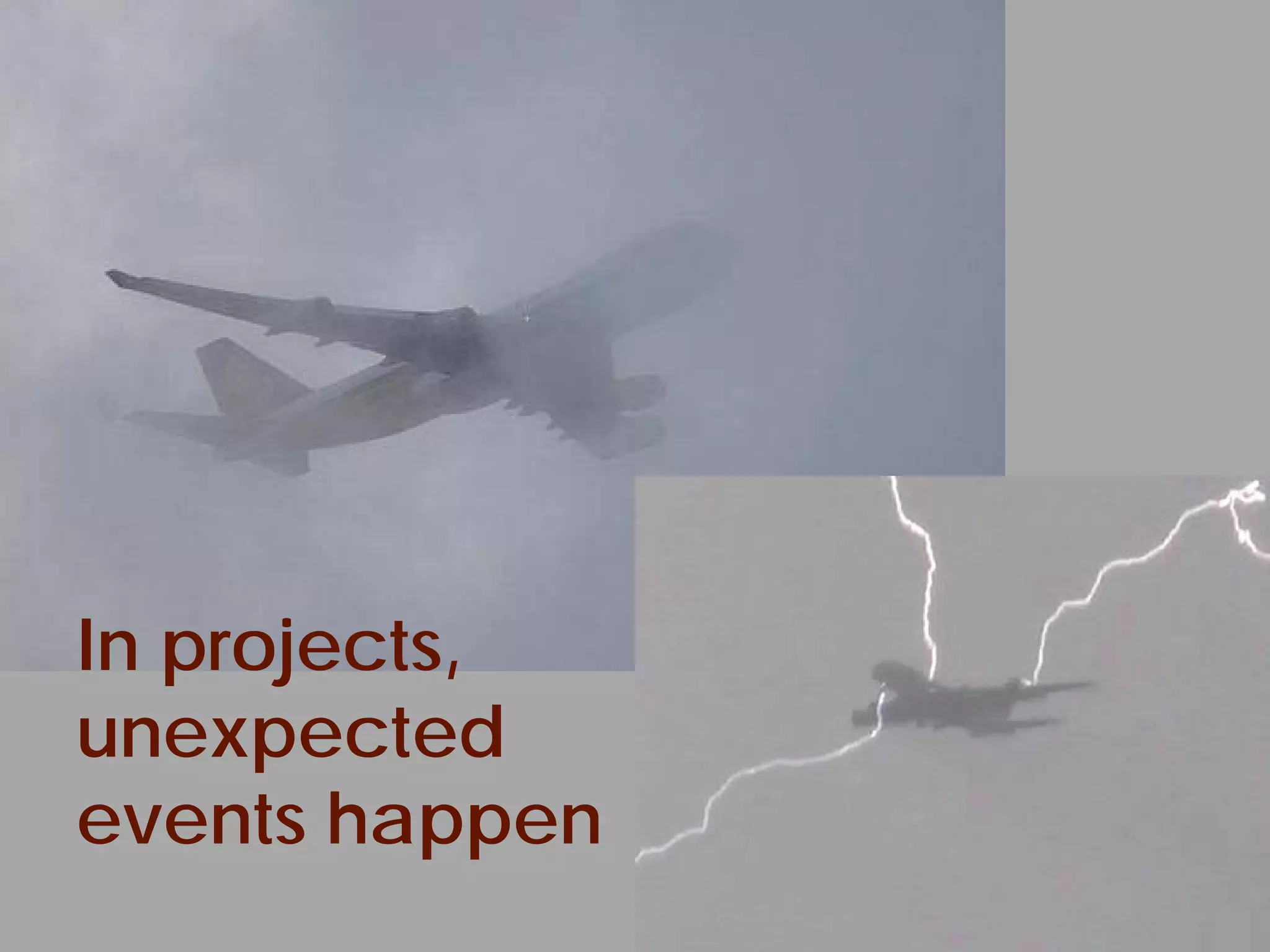 Projects




In projects,
unexpected
events happen
© Project Value Delivery, 2012
www.ProjectValueDelivery.com     35
 