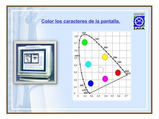 Color los caracteres de la pantalla. 