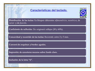 Características del teclado. 