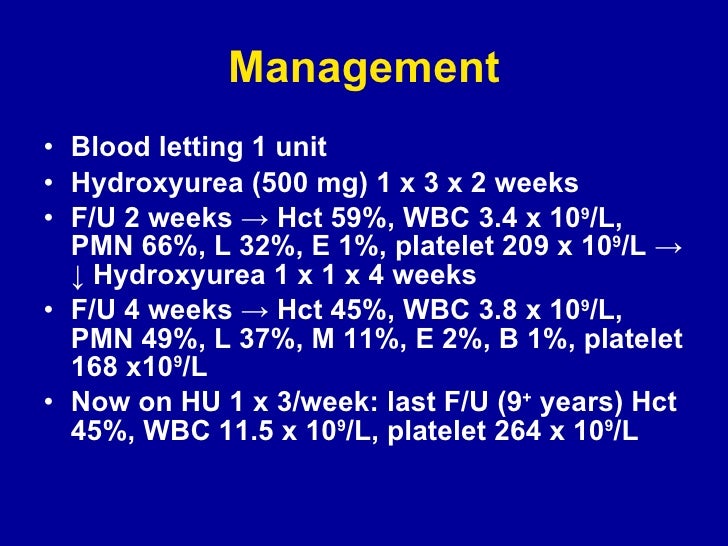 Hydroxyurea For Thrombocytosis