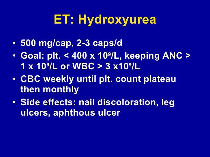 Hydroxyurea For Thrombocytosis