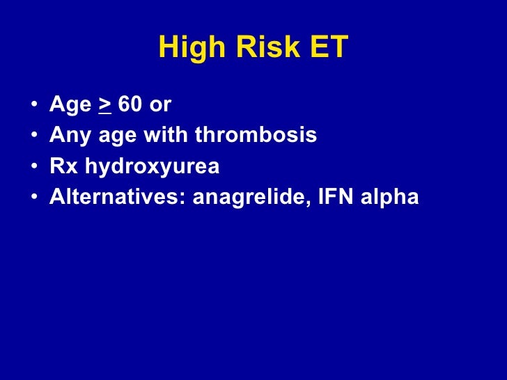 Hydroxyurea For Thrombocytosis