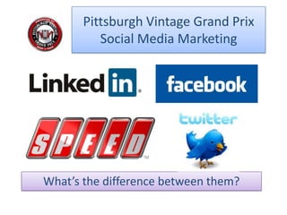 Pittsburgh Vintage Grand Prix Social Media Marketing  What’s the difference between them? 