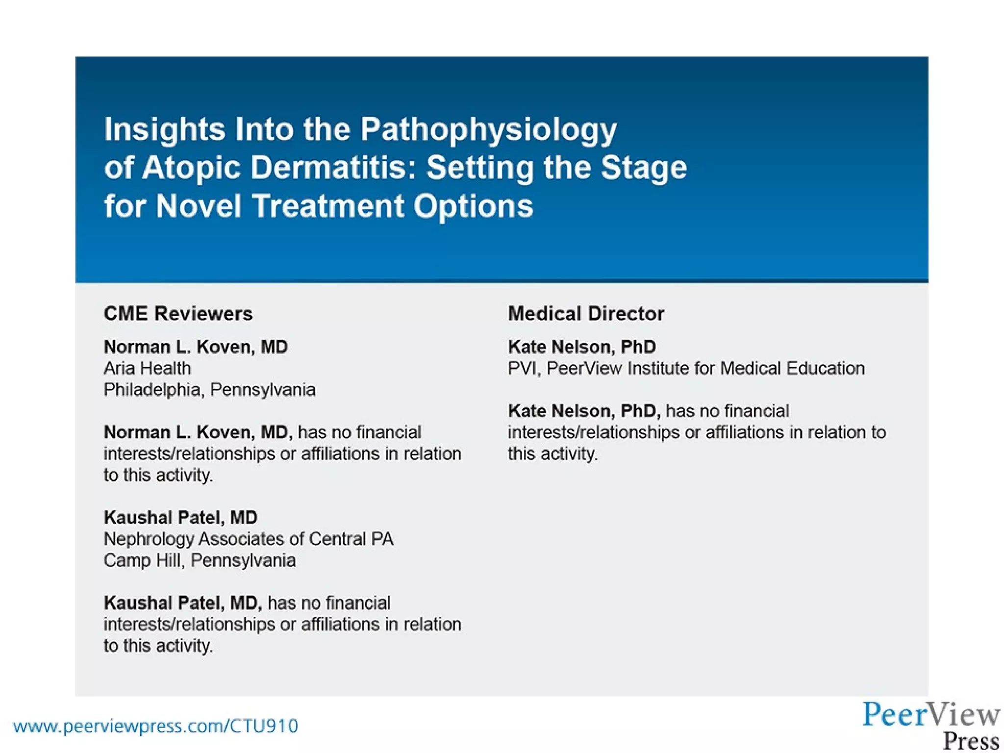 Insights Into the Pathophysiology of Atopic Dermatitis: Setting the ...