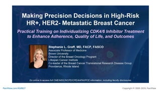 Making Precision Decisions in High-Risk HR+, HER2- Metastatic Breast Cancer: Practical Training on Individualizing CDK4/6 Inhibitor Treatment to Enhance Adherence, Quality of Life, and Outcomes