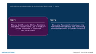Making Precision Decisions in High-Risk HR+, HER2- Metastatic Breast Cancer: Practical Training on Individualizing CDK4/6 Inhibitor Treatment to Enhance Adherence, Quality of Life, and Outcomes