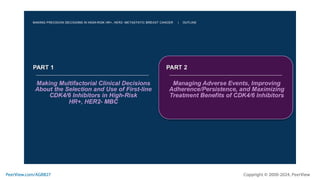 Making Precision Decisions in High-Risk HR+, HER2- Metastatic Breast Cancer: Practical Training on Individualizing CDK4/6 Inhibitor Treatment to Enhance Adherence, Quality of Life, and Outcomes